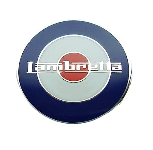Image of Lambretta Target Circle Red, White And Blue Enamel Pin Badge Silver Coloured