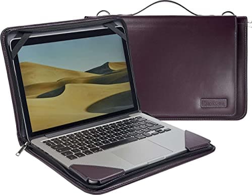 Image of Broonel Purple Leather Laptop Messenger Case - Compatible with Dell Latitude 5310 13.3" 2-in-1 Business Laptop
