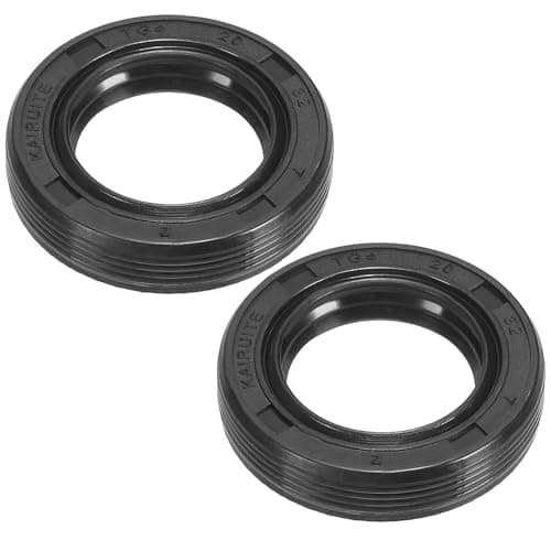 Image of PATIKIL EU Radial Shaft Seal, 2 Pcs 20mm x 32mm x 7mm Nitrile Rubber TG4 Oil Seal for Bearing Shaft Oil Pumps Engines, Black