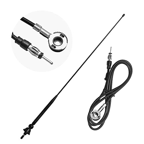 Image of ASOOLL Black Boat Marine Radio Antenna FM AM Aerial 26.5 inch for Car Turk ATV UTV Yacht Tractor RV