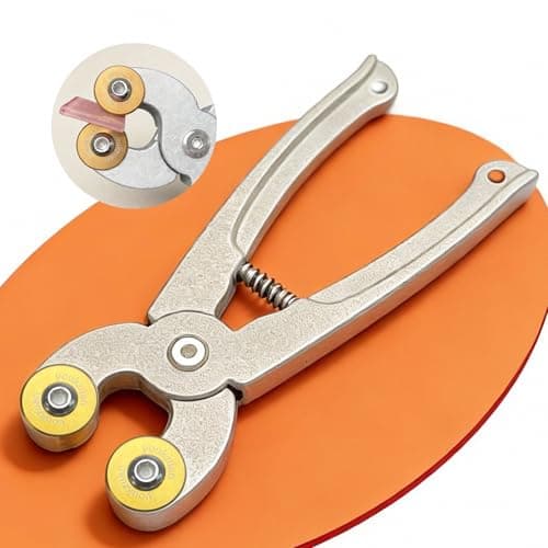 Image of youkzuan Glass & Ceramic Tile Nippers, Heavy Duty Wheeled Mosaic Glass Nippers, 7 Inch Tile Cutter Pliers Metal texture handle, Shapping Plier, Nipper Cutting Tools