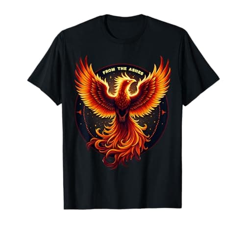Image of From The Ashes Phoenix Rising Fire Bird Motivational Quote T-Shirt