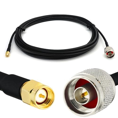 Image of RANGEFUL SMA to N Type Cable 12m / 39.4ft Ultra Low Loss Coax Cable RG58 Extension Lead Black N Male to SMA Male Coaxial 50ohm for 4G 5G Router Aerial WIFI GPS Antenna