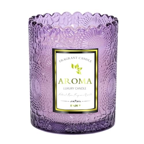 Image of Toptime Scented Candle, Purple Lavender Aromatherapy Candle Gifts for Women, 5.3Oz Natural Soy Wax Candle 30h Long Burning, Romantic Luxury Candle Jars for Birthday, Relaxing, Sleeping, Housewarming