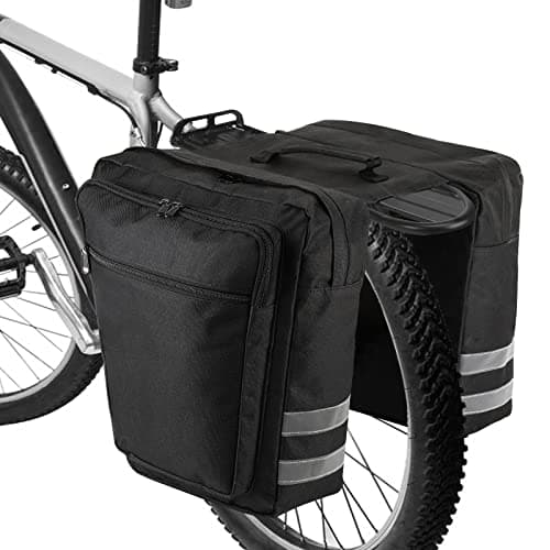Image of Zeroto Pannier 28L Bike Rack Bag Waterproof Bicycle Pannier for Rear Rack with Reflective Trim, Carrying Strap for Road & Mountain Bikes (Black)