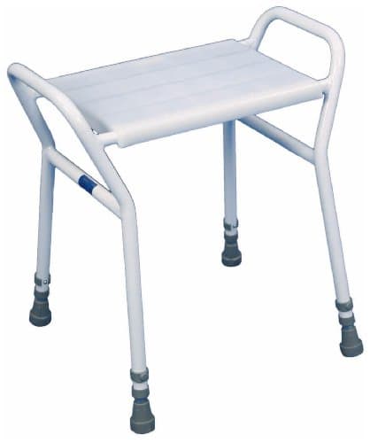 Image of Aidapt Height Adjustable Shower and Bath Stool with Anti Slip Feet, Easy Clean Surface and Hand Grip to Aid Stability. For Users Who are Elderly, Disabled, Pregnant or Unsteady on their Feet