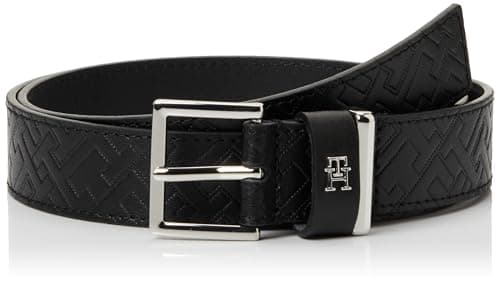 Image of Tommy Hilfiger Women's TH SQUARE 3.0 MONO SV AW0AW18110 Adjustable Belt, BLACK, 100