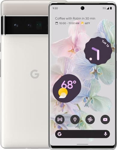 Image of Google Pixel 6 Pro 5G - Smartphone 128GB, 12GB RAM, Single Sim, Cloudy White (Renewed)