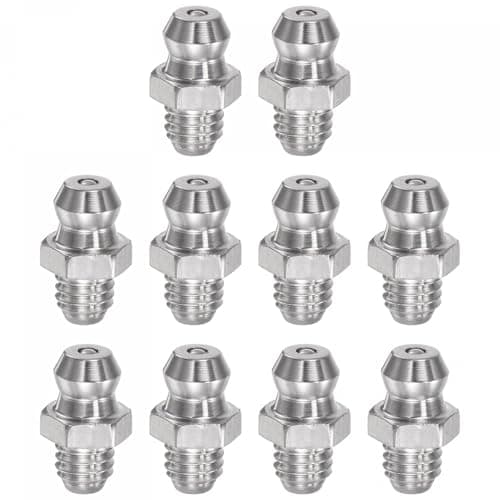 Image of TA-VIGOR 10Pcs Straight Grease Nipples Fitting, M6 x 1mm Metric Thread 304 Stainless Steel Hydraulic Grease Fitting Accessories for Automotive, Agricultural & Industrial Machinery