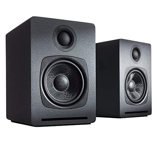 Image of Audioengine A1 Bluetooth Computer Speakers - for Desktop, Laptop, PC Speakers, Turntables with Subwoofer Out (Pair, Grey)
