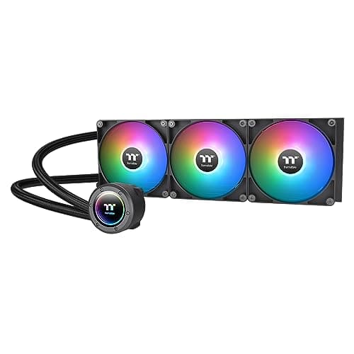 Image of Thermaltake TH420 ARGB Sync V2 CPU Liquid Cooler/AlO Liquid Cooling/Fan 140mm*3/PWM 500~2000 RPM/Mirror Waterblock/MB ARGB Sync Control, CL-W376-PL14SW-A, Black