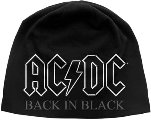 Image of AC/DC Unisex Adult Back in Black Beanie (One Size) (Black/White)