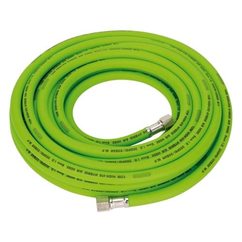 Image of Draper 31734 High Visibility Hybrid Air Hose, 10m x 8mm, 1/4" BSP, Green