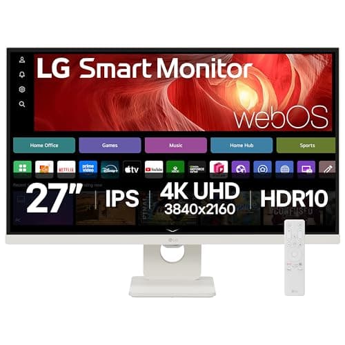 Image of LG SMART Monitor 27U731SA-W, 4K UHD IPS 27 inch, 60Hz, 5ms GtG, HDR10, Wi-Fi, Bluetooth, Home office - Remote Desktop, Airplay, webOS smart apps with remote, Speakers, HDMI, USB-C, White