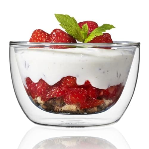 Image of Villeroy & Boch Vivo CY0307 10.5 cm Double Walled Bowl – Set of 2 Borosilicate Glass Serving Bowl, Dishwasher Safe, Extremely Heat Proof and Scrape Resistant, Ideal for Serving Dips and Crisps