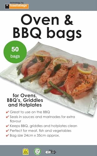 Image of Toastabags Large Oven & BBQ Bags – 50 Pack | Heavy Duty, Heat Resistant Cooking Bags for Roasting, Grilling & Food Storage | Non-Stick, Leak-Proof, Mess Free