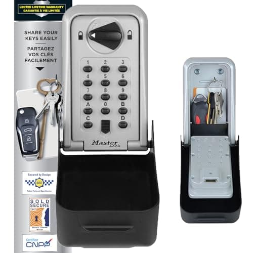 Image of MASTER LOCK Extra Large Key Safe Police Approved Wall Mounted, XL 103 x 173 x 75mm, Outdoor, for Home Office Industries Vehicles