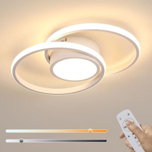 Image of Comely LED Ceiling Lights, Modern LED Ceiling Lights 32W 2350LM, Warm White 3000K, Round Ceiling Lighting for Bedroom Hallway Balcony Corridor (Dia 28cm) (【White】 Dimmable 3000K-6500K, 40cm)