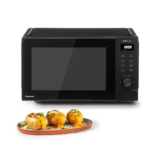 Image of Panasonic NN-SD35QBBPQ 29L Solo Microwave Oven, 1000W, Auto Defrost, 11 Auto Programmes, Timer, Black & Stainless Steel
