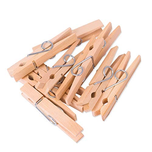 Image of Strong Birch Wood Clothes Pegs by Bamboo Stick Masters 100% Biodegradable and Compostable Wood Perfect Clothes Pegs for Craft and Laundry 8.1cm x 1.1cm (100 pieces)