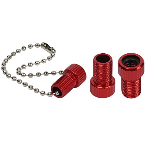 Image of Flintronic Brass Presta Valve Adapter, 3PCS Bike Pump Adapter, Schrader Valve Adapter for Bike-Red
