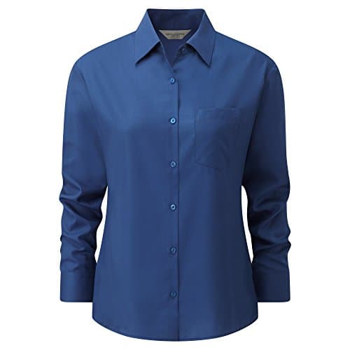 Image of Russell Collection Ladies/Womens Long Sleeve Shirt (XL) (Bright Royal)