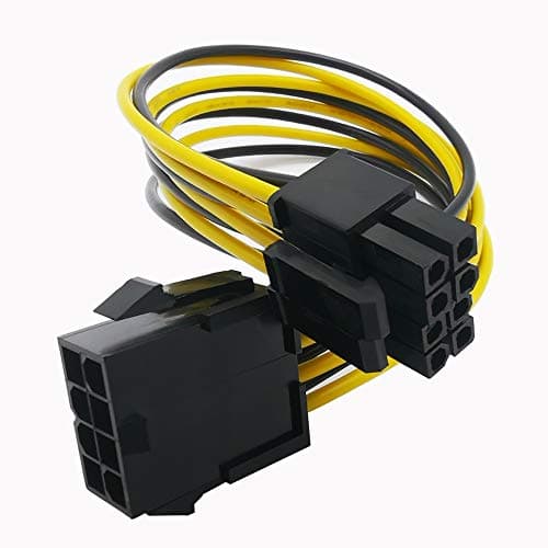 Image of ZLKSKER 8 Pin CPU Power Cable/Adapter (8 Inch, 18AWG), 8 Pin Male (4+4) to 8 Pin Female Connector, ATX 12V Internal Power Extension Cable