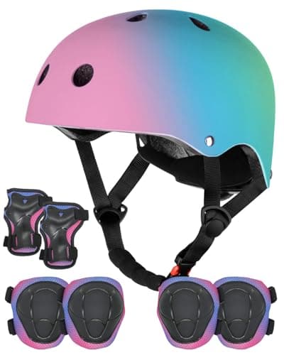 Image of Kids Helmet for 3-8 years old Boys Girls, Cartoon Kids Bike Helmet, Providing Safety Protection for Cycling, Skateboarding,and Scooter Riding, Birthday Gifts for Kids (Gradient Blue)