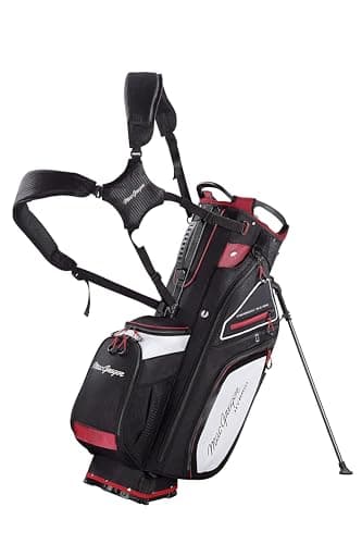 Image of MacGregor Paramount Hybrid 14 Golf Club Stand Carry Trolley Bag, Black/Red
