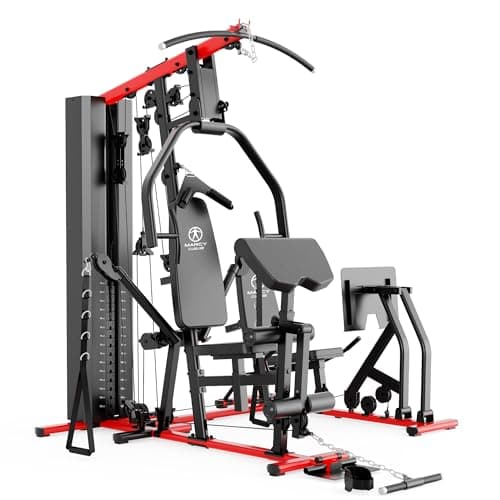 Image of Marcy HG9000 Deluxe Dual Station Multigym with 80kg Weight Stack & Leg Press – Multi Gym Cable Machine for Full Body Strength Training