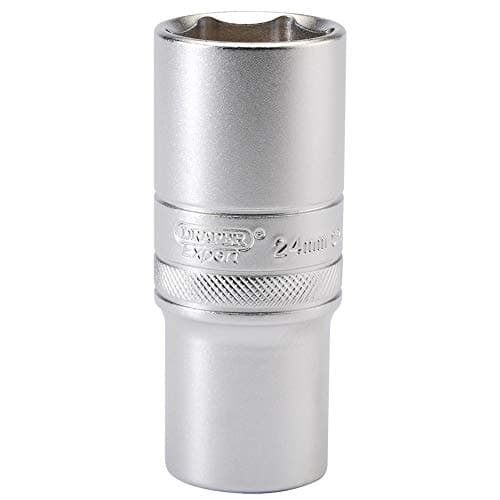 Image of Draper 16655 Square Drive Hi-Torq 6 Point Deep Socket,Blue,24mm Size 1/2"