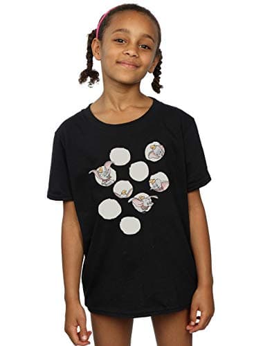Image of Disney Girls Dumbo Peekaboo T-Shirt Black 5-6 Years