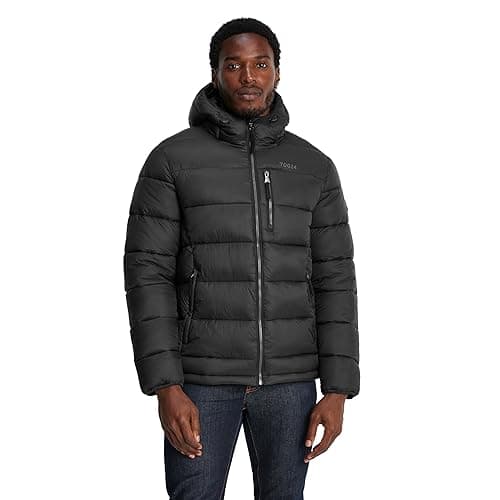 Image of TOG24 Maloney Mens Padded Jacket Warm Windproof Puffer Jackets Winter Insulated Quilted Coat with Multi-pocket for Hiking Skiing Travelling Black S