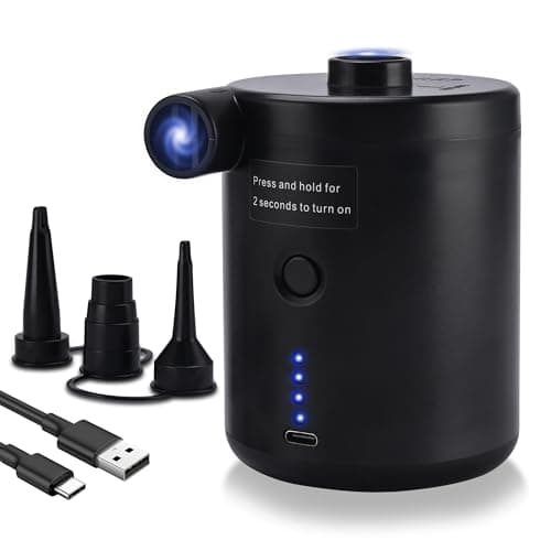 Image of Electric Air Pump for Inflatables, Electric Pump with Fast Inflating/Deflating, 4000mAh Battery Blow Up Bed Pump with 3 Nozzles for Paddling Pool, Airbed, Mattress,Swimming Pool