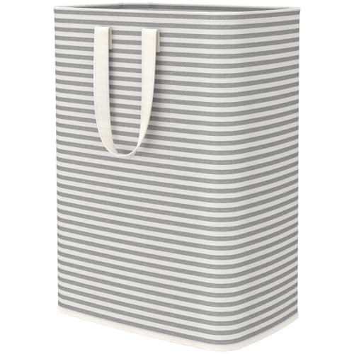 Image of Lifewit 65L Slim Collapsible Washing Laundry Basket Hamper, Dirty Clothes Basket Laundry Bin With Extended Handles For Storage Clothes Toys In Bedroom Bathroom, Grey