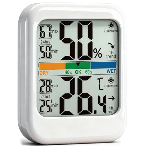 Image of G.CATACC Room Thermometer Indoor Hygrometer Humidity Meter with Max/Min Record, Digital Sensor Room Temperature and Humidity Monitor for Home Baby Nursery - Battery Included