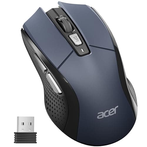 Image of Acer Wireless Mouse, 4000 DPI Optical Computer Mouse 5-level Adjustable, Ergonomic Mice Wireless 2.4GHz USB Receiver, 6 Buttons, Battery Indicator, Cordless Mice for Laptop, PC, Desktop, Office Home