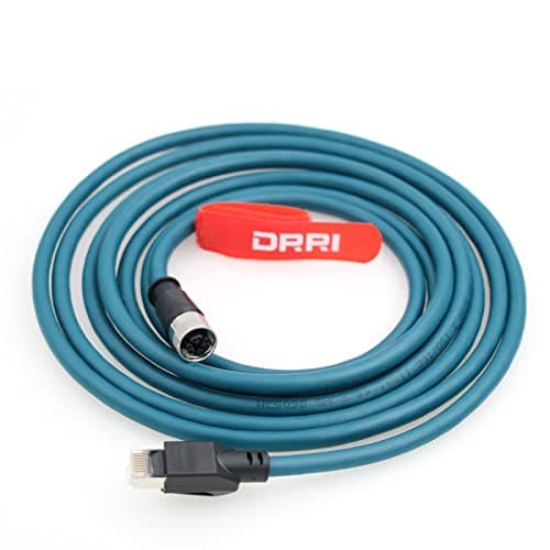 Image of DRRI M12 Cat6A Ethernet Cable 8-Pin X-Coded Female to RJ-45 Plug for Cognex Camera Industrial Instruments and Equipment