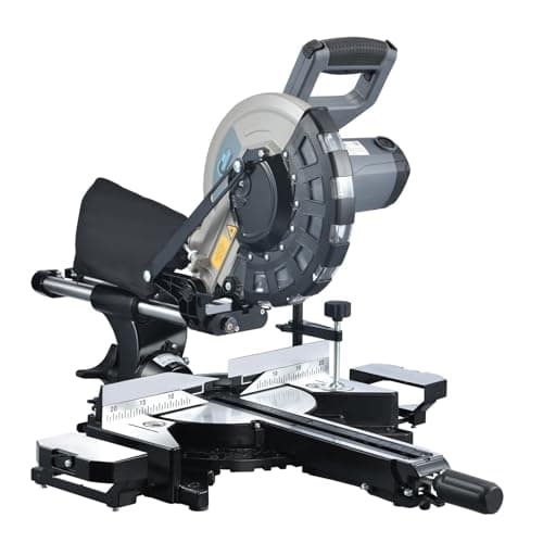 Image of SwitZer Mitre Saw 10" Inch Compound Sliding 2000W 230v Single Bevel Cut with Laser & 40 Tooth TCT 255MM Blade Grey
