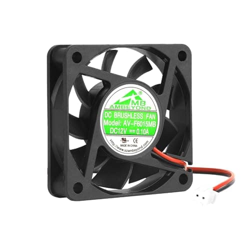 Image of 60mm x 60mm x 15mm 6015 12V DC Brushless Cooling Fan, Dual Ball Bearing System, 2pin