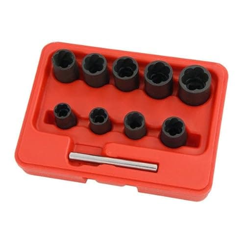 Image of Neilsen CT1381 10pc Bolt Extractor Set - 3/8in Dr Twist Socket Set | Sizes 10–19mm | 8mm Straight Bar | Ideal for Use with Impact Guns