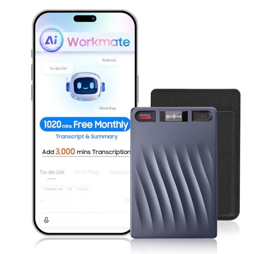 Image of RECPOINT AI Voice Recorder, AI Note Taker w/APP Control and Transcription & Summarize, 150 Languages, Noise Cancellation, 64GB Pocket Note Pro Taking Device for Meeting, Interviews & Calls (GREY)