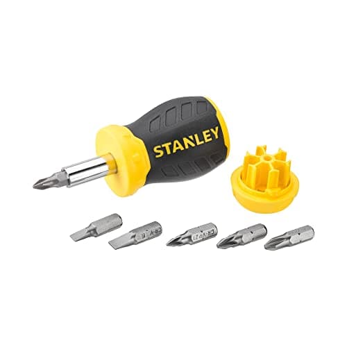 Image of Stanley 0-66-357 Bit-Screwdriver with 6 Bits Slotted/PH, Black/Yellow