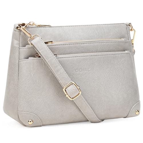 Image of GOIACII Crossbody Bags for Women Leather Hobo Shoulder Handbags Ladies Travel Purse with Multi Zipper Pockets