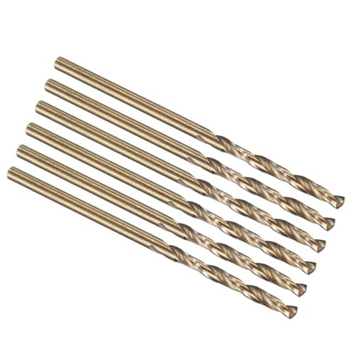 Image of PATIKIL 1mm Drill Bit, M35 Cobalt 5% High-Speed Steel Jobber Straight Shank 135° Gold Finish for Stainless Steel Hard Metal - 6 Pack
