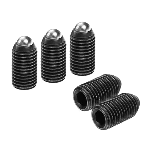 Image of sourcing map 5pcs Screw Thread Ball Plunger M16 x 30mm High Carbon Steel Hex Socket Spring Plunger Ball for Lubrication Pneumatic Tools, Black