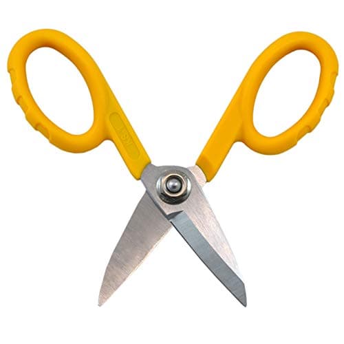 Image of Miller KS-1 Yellow Fiber Optic Kevlar Scissors, Easily Portable Utility Scissors for Working Technicians, Electricians, and Installers, Heavy-Duty Cable Cutters, 5.5 Inches