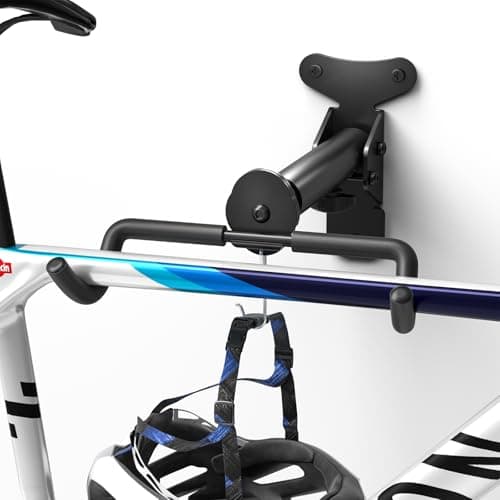 Image of WELDUN Bike Wall Mount, Bicycle Holder, Foldable Bike Rack, Adjustable Distance, with Helmet Hook, Bike Storage Rack for Garage and Indoor