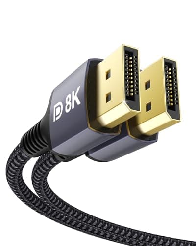 Image of Stouchi DisplayPort Cable 1.4 240Hz 2M/6.6FT DP1.4 Support 8K@60Hz 4K@60Hz/144Hz/120Hz 5K@60Hz/120hz 2K@165Hz/240Hz FreeSync G-Sync 32.4Gbps HDR10 Display Port Lead for Gaming Monitor