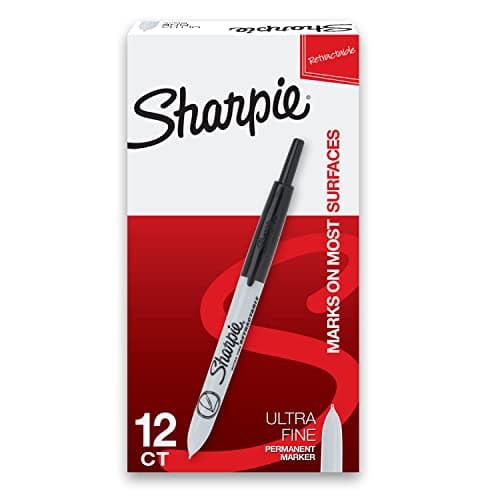 Image of Sharpie Retractable Permanent Markers, Ultra Fine Point, Black, 12 Count